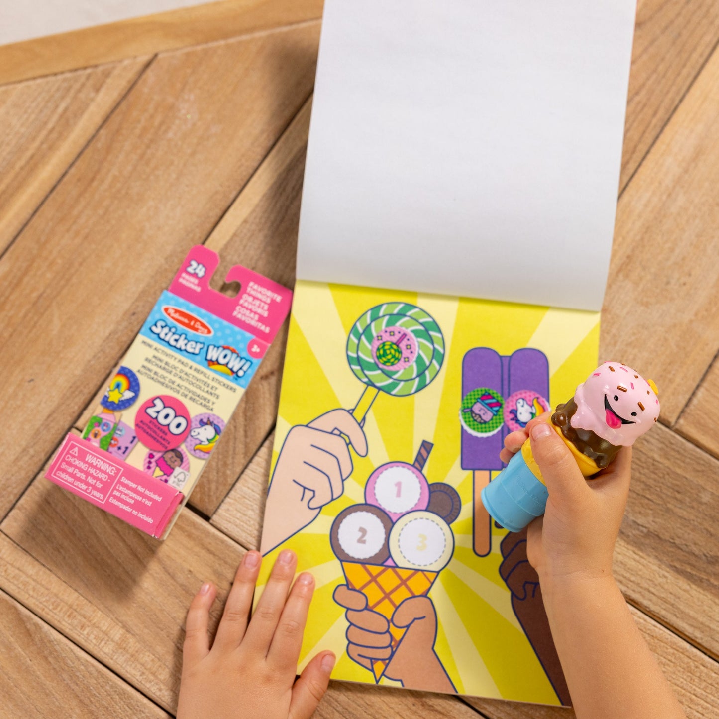 Sticker WOW!™ Ice Cream Bundle: Activity Pad & Sticker Stamper + Mini Activity Pad and 200 Refill Stickers