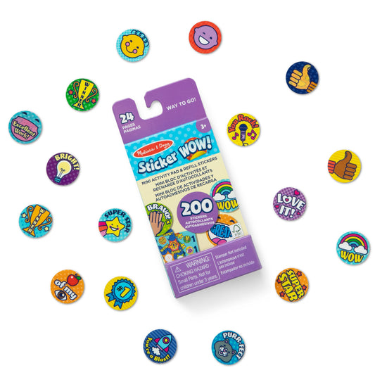 Sticker WOW!® Mini Activity Pad & Refill Stickers - Way to Go! (200+ Stickers, Stamper Not Included)