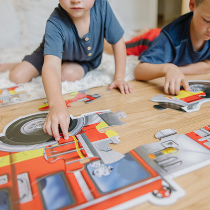 Giant Fire Truck Floor Puzzle - 24 Pieces