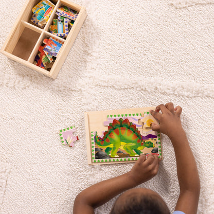 Wooden Jigsaw Puzzles in a Box - Dinosaurs